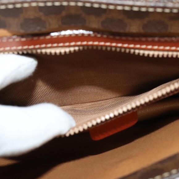 CELINE Macadam Canvas Hand Bag Pvc Leather Brown Gold - Picture 13 of 13